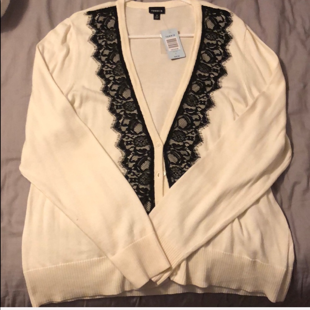 Torrid Ivory Lace Cardigan